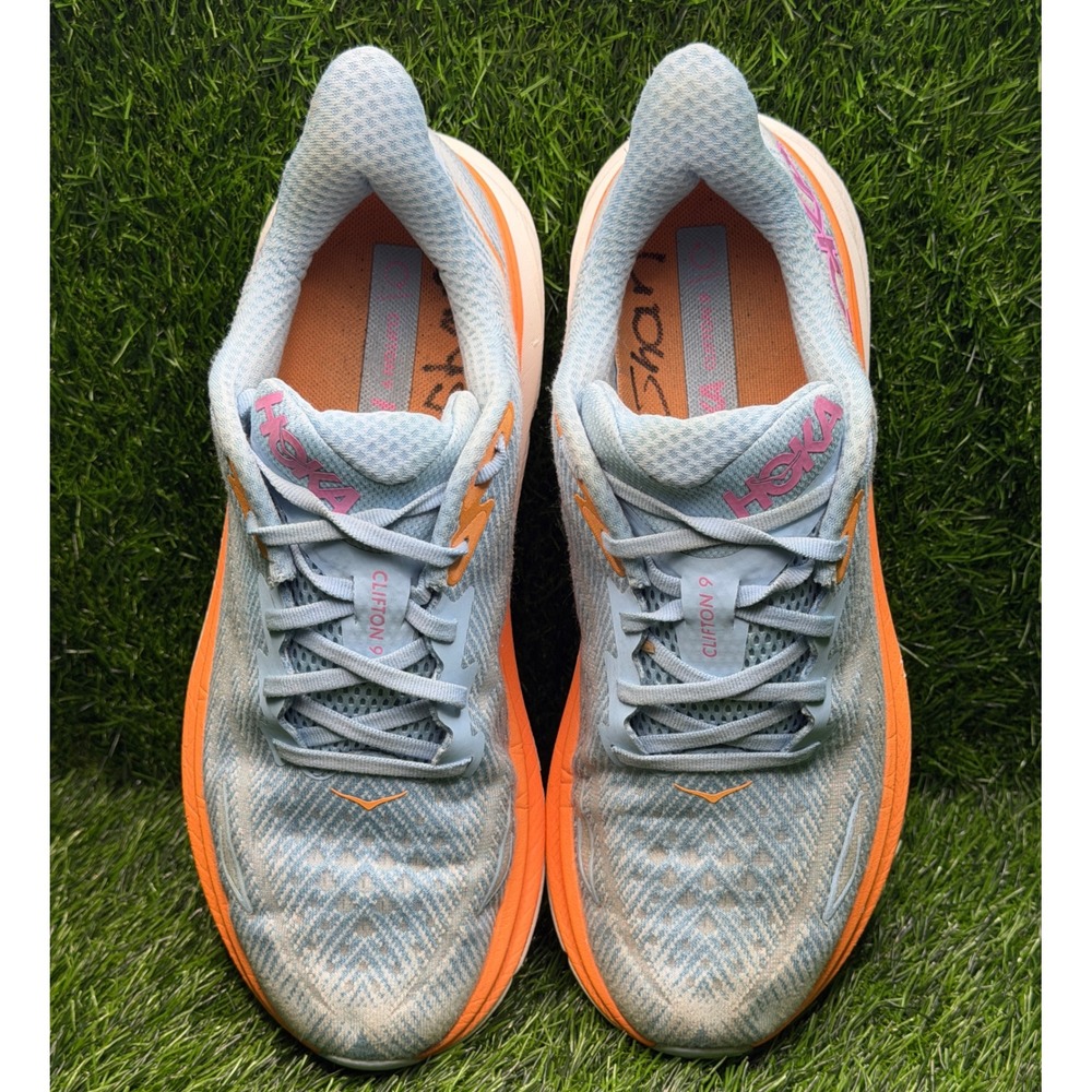 Hoka Clifton 9 Womens size 10.5B Running Shoes Airy Blue Ice Water 1127896 ABIW - Picture 6 of 11